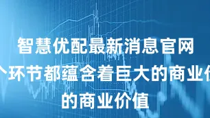 智慧优配最新消息官网每个环节都蕴含着巨大的商业价值